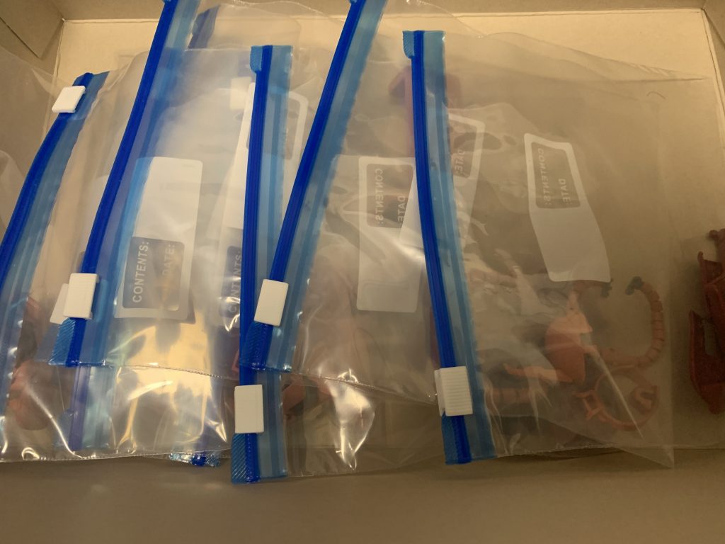 ジップロックで部位ごとに小分けに。