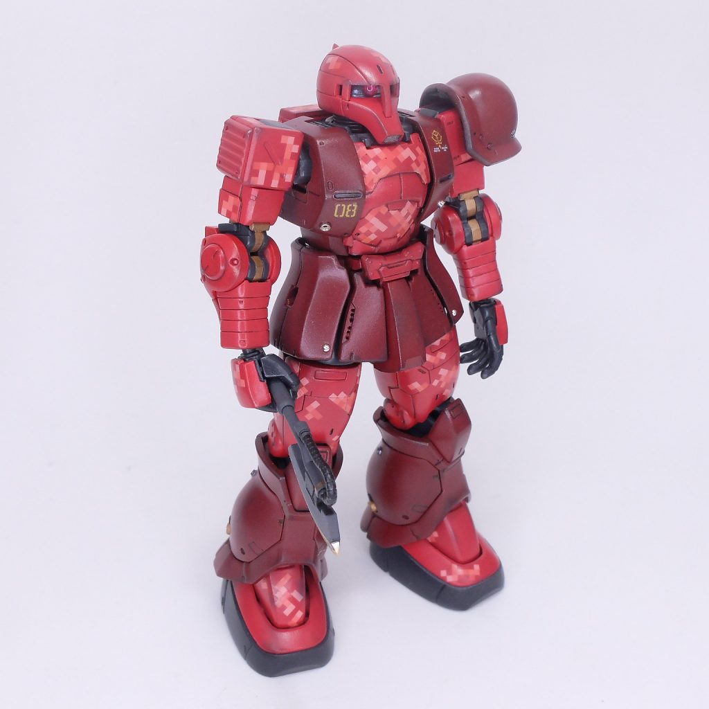 HG MS-05ザクⅠ（シャア専用）ピクセル迷彩デカール使用–3枚目/制作者：@raw_gun