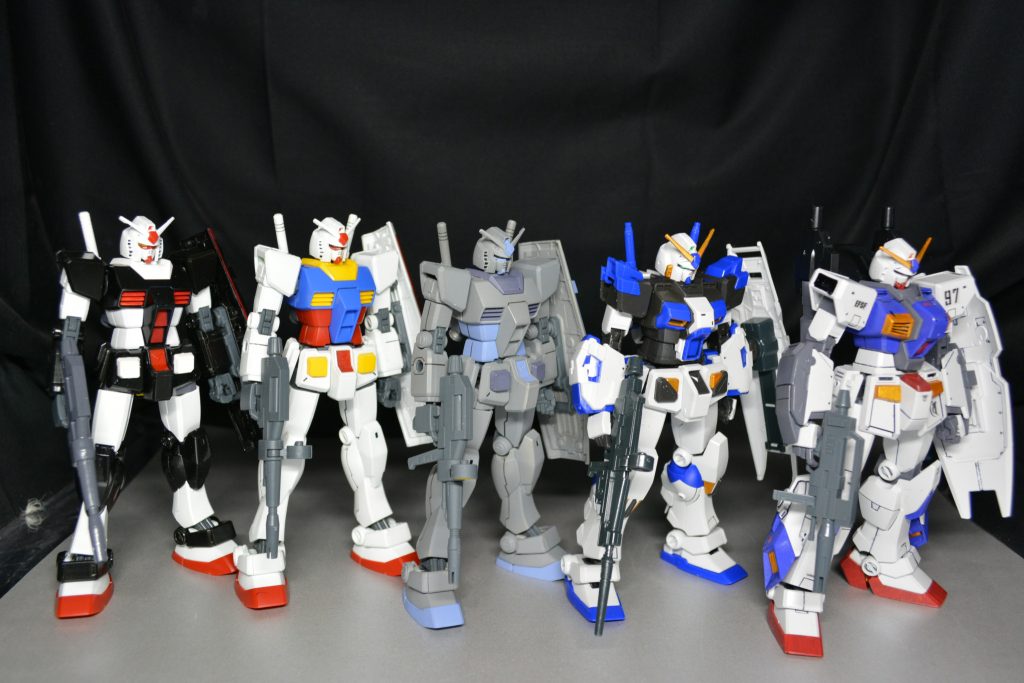 ## ガンダム兄弟
あとは5号機と７号機を並べるのみ