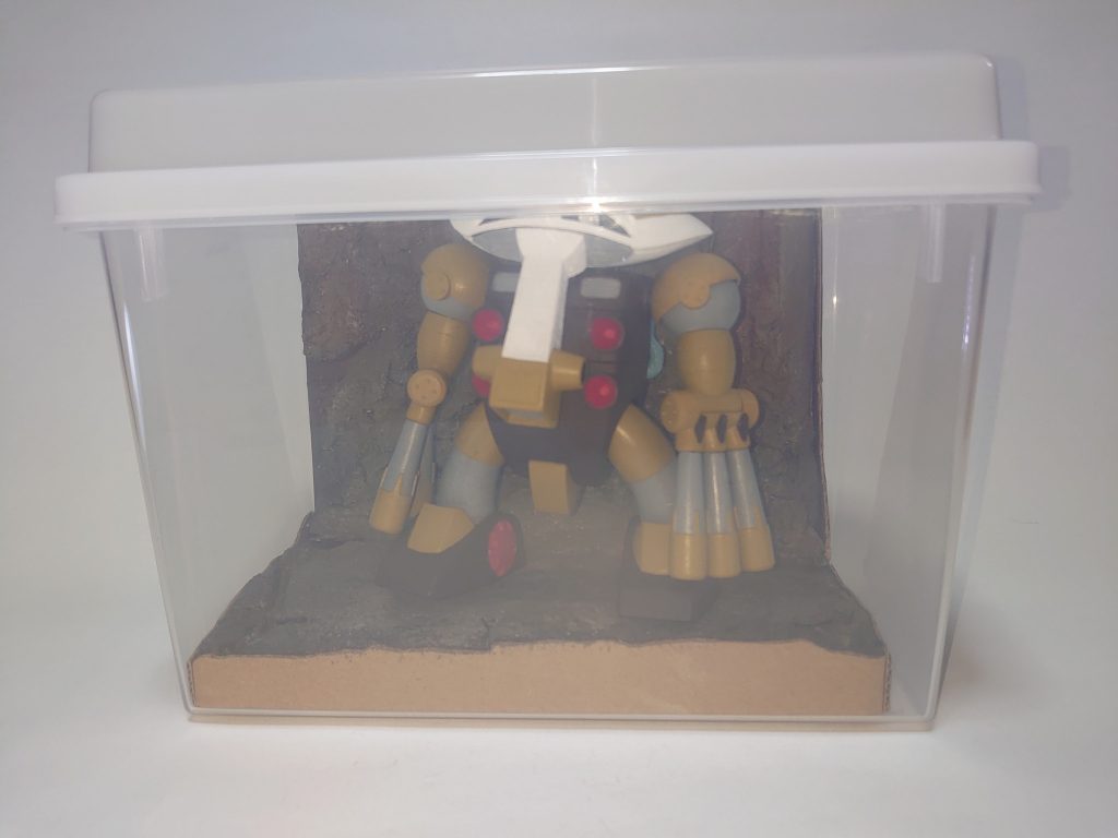 食パン用ケースに収納できるサイズで作成。緩衝材入れて保管します。