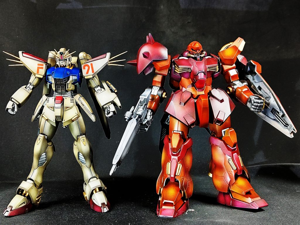 MGのF91と、HGのメッサー。