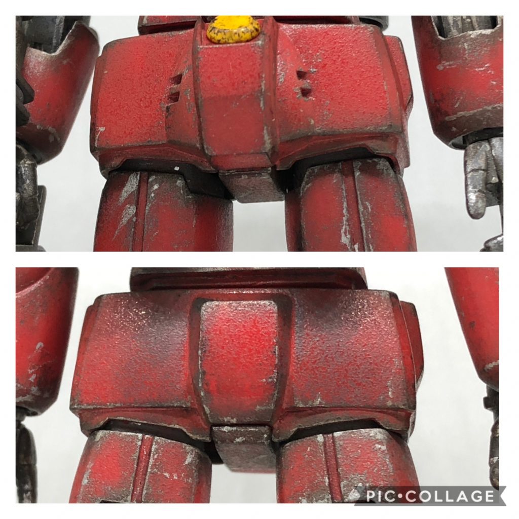 手元にあったHGUCガンキャノンをチョイスしたのですが、そのまま作っても面白くないしアニメのイメージを出来るだけ再現しようというところからスタート。まず目をつけたのは旧キットにあった腰アーマー下のモールド。これを使いたいがために調達しました。切り刻まれるのを覚悟でw