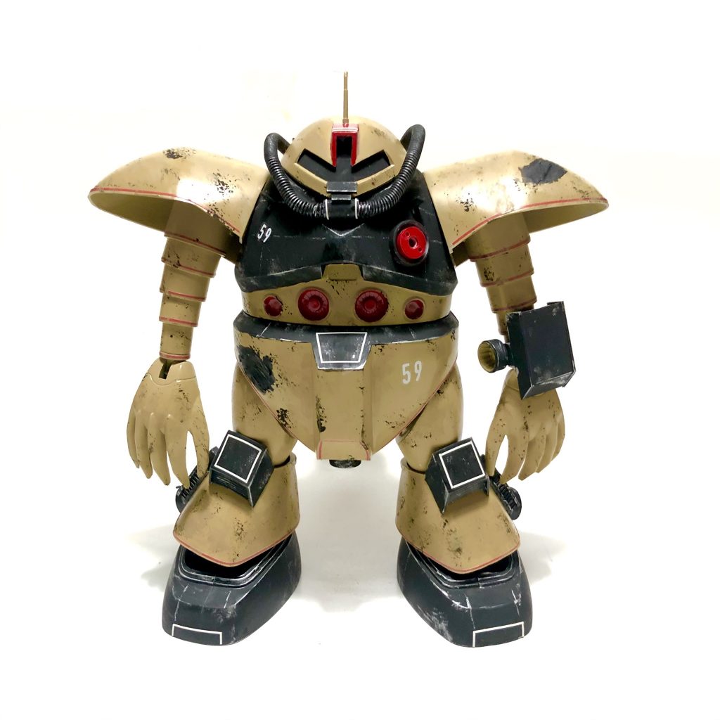 まえ1/100ゴッグ作りました。水中専用だったゴッグを砂漠でも駆動出来るようにチューンされた機体。こんなゴッグがあっても良いかなと思った訳です。
+