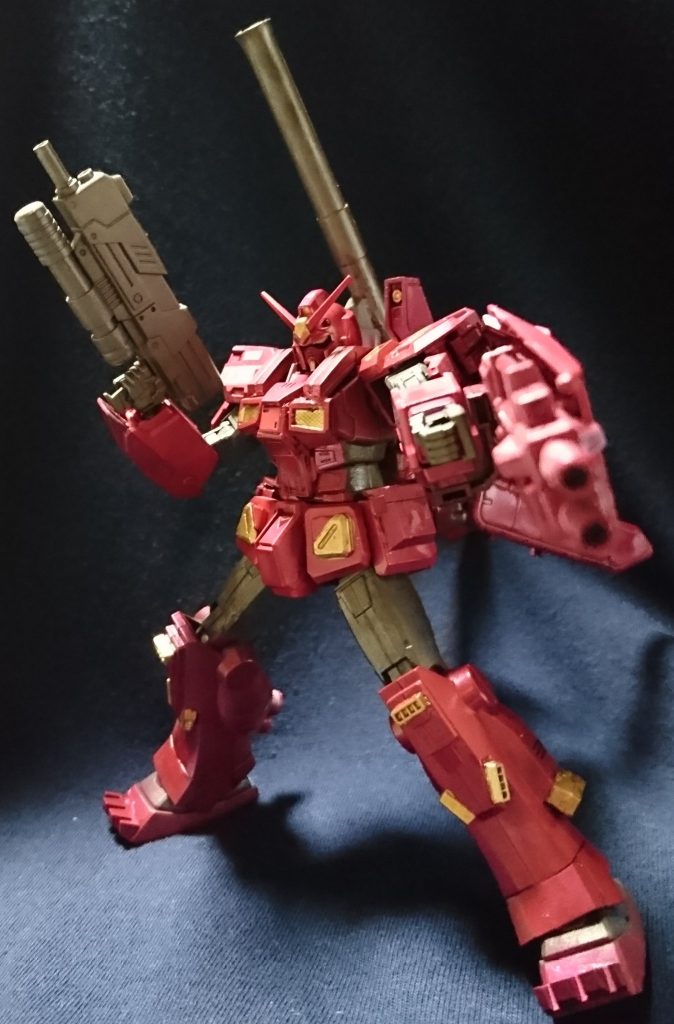 盾裏には連装ライフル（ルナチタニウム弾）脚部はＭＳＤジム系フレームを使うことでＭＳＶのキャノンやスナカス・ＦＡ等の装甲をつけやすくなります