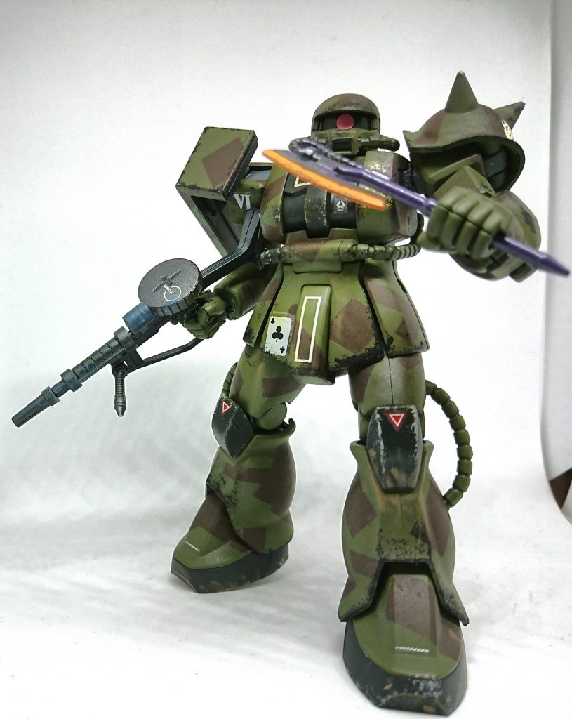 hgucザク(森林迷彩風ランナー塗装)–7枚目/制作者：@sengoku_k1