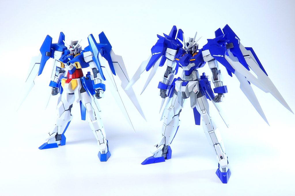 ~製作秘話(?)~本作品の製作期間は2020年6月1日~2020年8月6日までのおよそ2ヶ月です。といっても2週間ほど全く手をつけていなかった時期もあったので、1ヶ月半くらいが実際にかかった時間といってもいいかもしれません。製作中はよくガンダムAGEのアセム編のオープニングテーマでもあるsharp ♯を聴いてモチベーションを上げていました。それは車を運転する時も(笑)同曲の歌詞の中にある言葉から今回の作品のイメージを膨らませています。・見つめていた光・ストロボの時・もっと速く駆け抜けてゆくあの星・迷わずに胸を裂くあの星になりたい・一瞬の光なんだ・鼓動は時を超えるこのあたりのものからAGE-2 ノーマルを強化・カスタムするという方向性を見出しました。機体名も歌詞なかにある「光」にあやかりルミナスに。英語ではLuminousとLuminasという2つの綴りがありますが、好みで後者を選択しました。