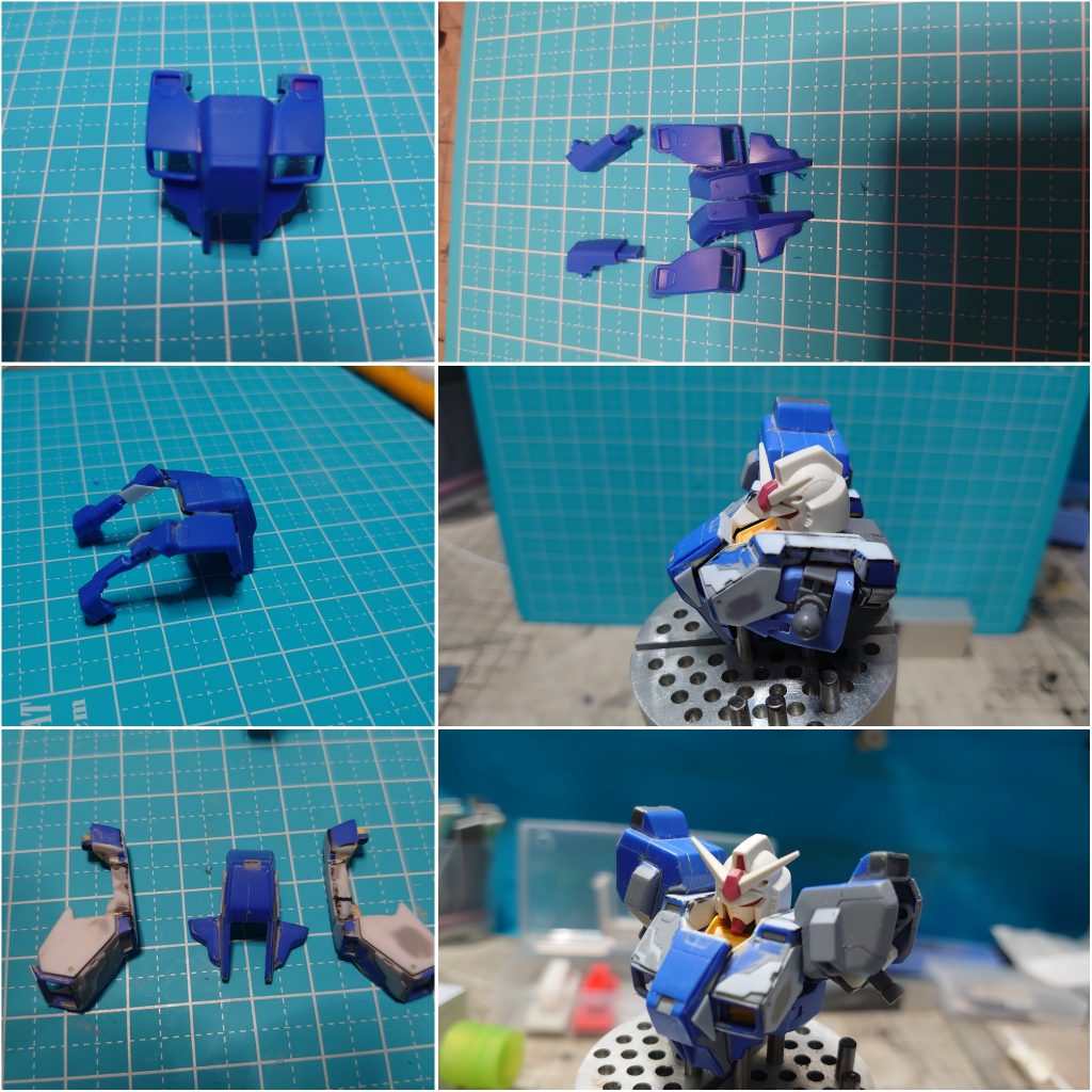 ビヨンドの体系に合わせるようにアーマーを改修します胸部アーマーは分割して幅、奥行きを合わせます裏からエポキシで埋めて、隙間をなくし、カタカタ、ポロリ対策にします
+