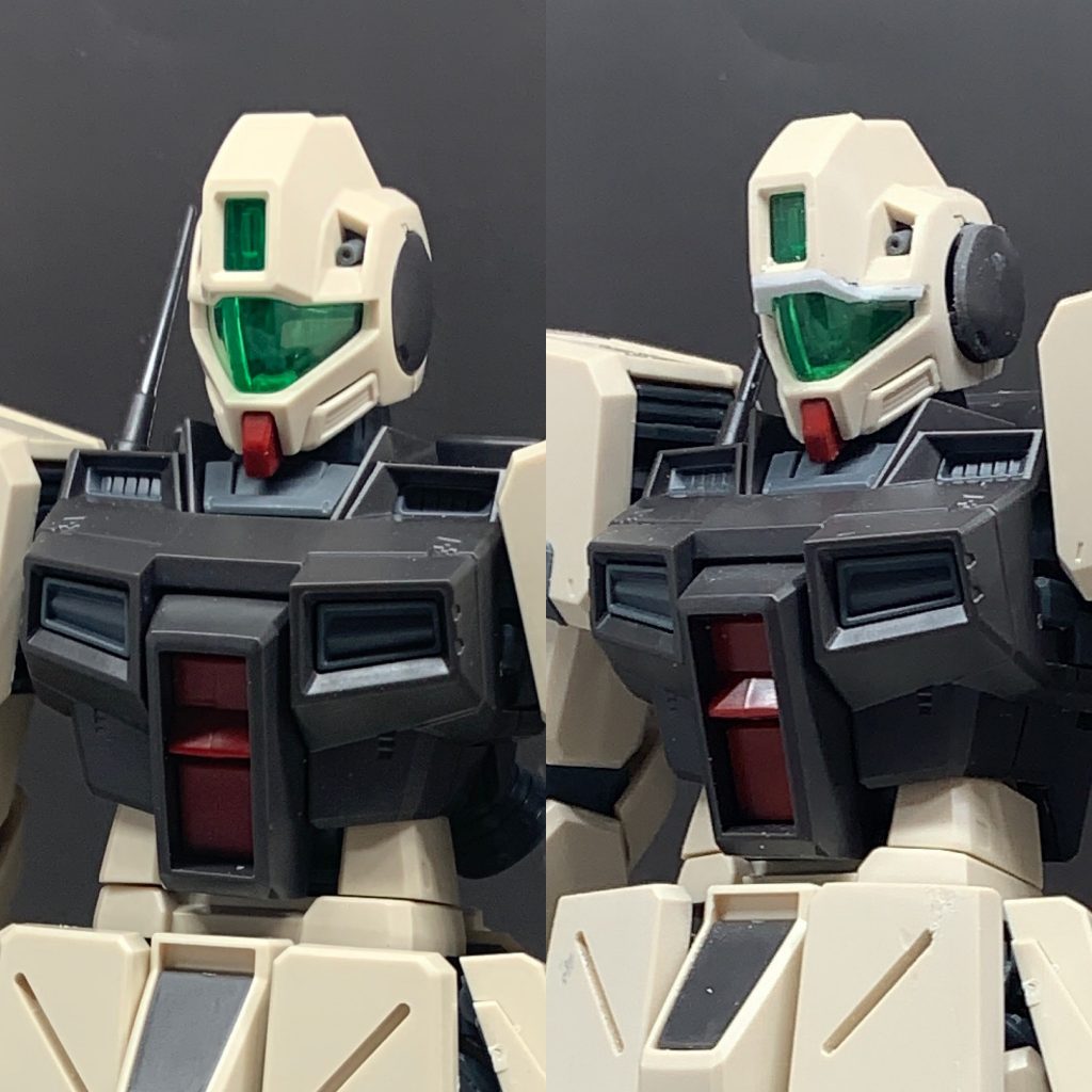 頭部は耳を横方向に延長し、目元を狭くして細長形状をバランスよくした。