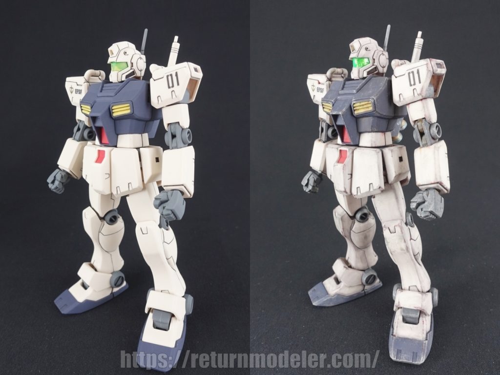 ウェザリング前後の比較、前からです。