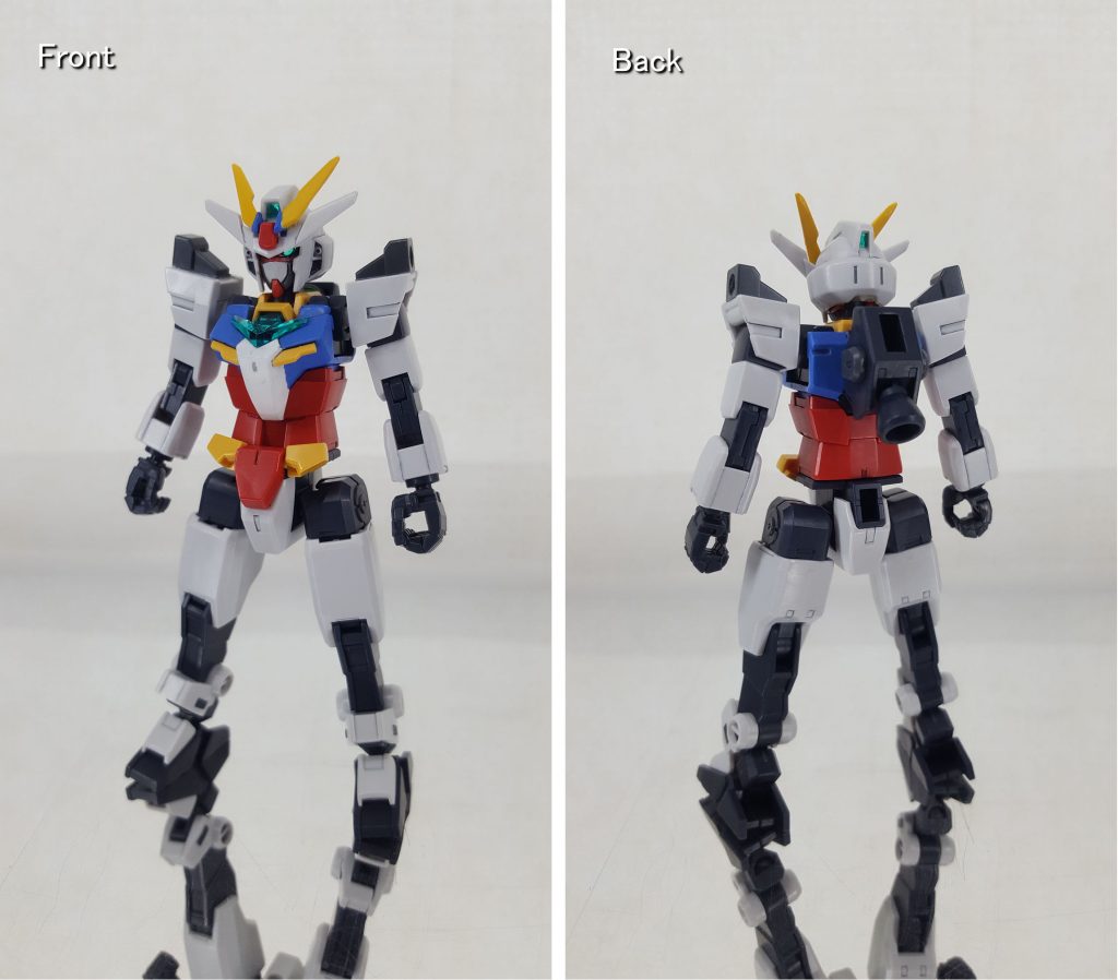 【コアガンダム ネクステージ・Type-One】アースリィガンダムに付属する基本コアガンダムの色替え、プチ改造です。ネクステージ・Type-Oneは主に動力源として使用するため、単体での戦闘能力は持たせていません。武装も頭部バルカンを残し、オミットしました。(なんかバックパックが、タコの顔みたいに見える・・・w)「ネクステージ」はネクスト・ステージの略で、「Type-One」はタイプⅠ文明を表します。【プラネッツコア・エンジン】当機体の動力源。動力炉の核となる部分に圧縮した惑星を格納しており、内部の惑星から発せられるエネルギーの全てを利用することで、天体クラスの驚異的なパワーを発揮する。・・・という設定。※「トップをねらえ!」に登場するバスターマシン3号のように、圧縮した惑星を核として持っている。GBN等では、精巧に作られたミニチュアの地球の模型を内蔵することで、惑星を核としたエンジンを再現する。・・・という設定。あくまで設定です・・・今回作ったものにはそんなもの入ってないですし、作る技術もない。尚、機体名の「Type-One」はここから来ています。タイプⅠ文明は惑星の発するエネルギーを全て利用できるレベルの文明らしいので。今の地球はこのレベルにも達していません。なので、当機体名は「タイプⅠ文明を目指す者」という意味を持ちます。
+