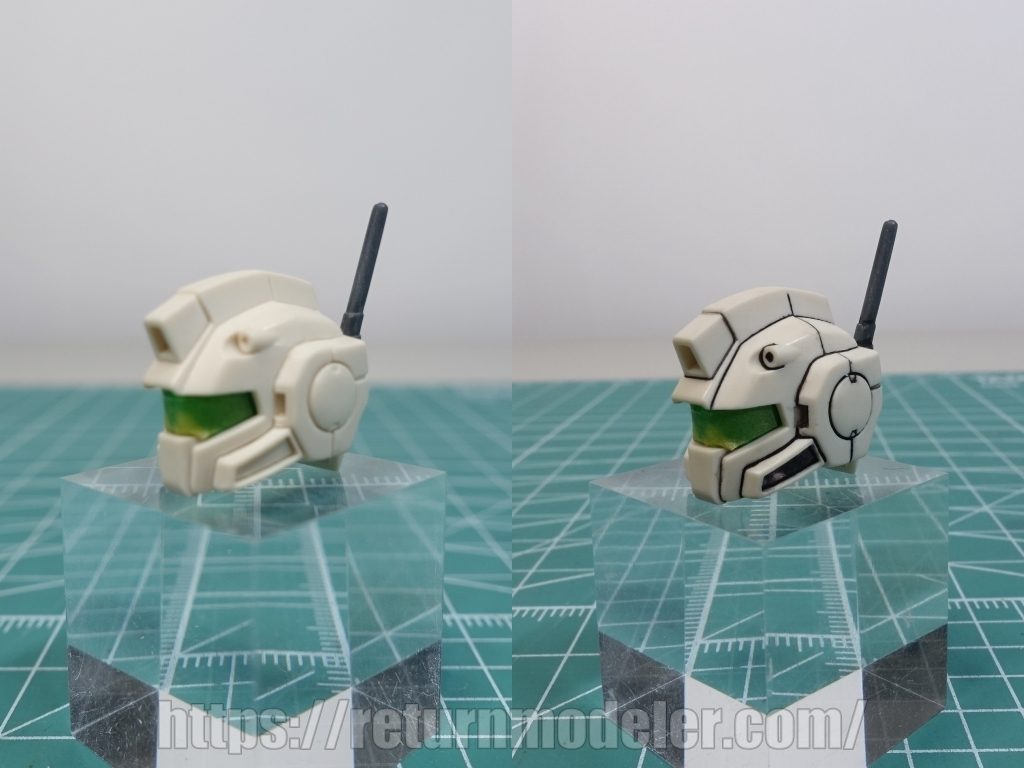 ガンダムマーカーでスミ入れした時の画像です。