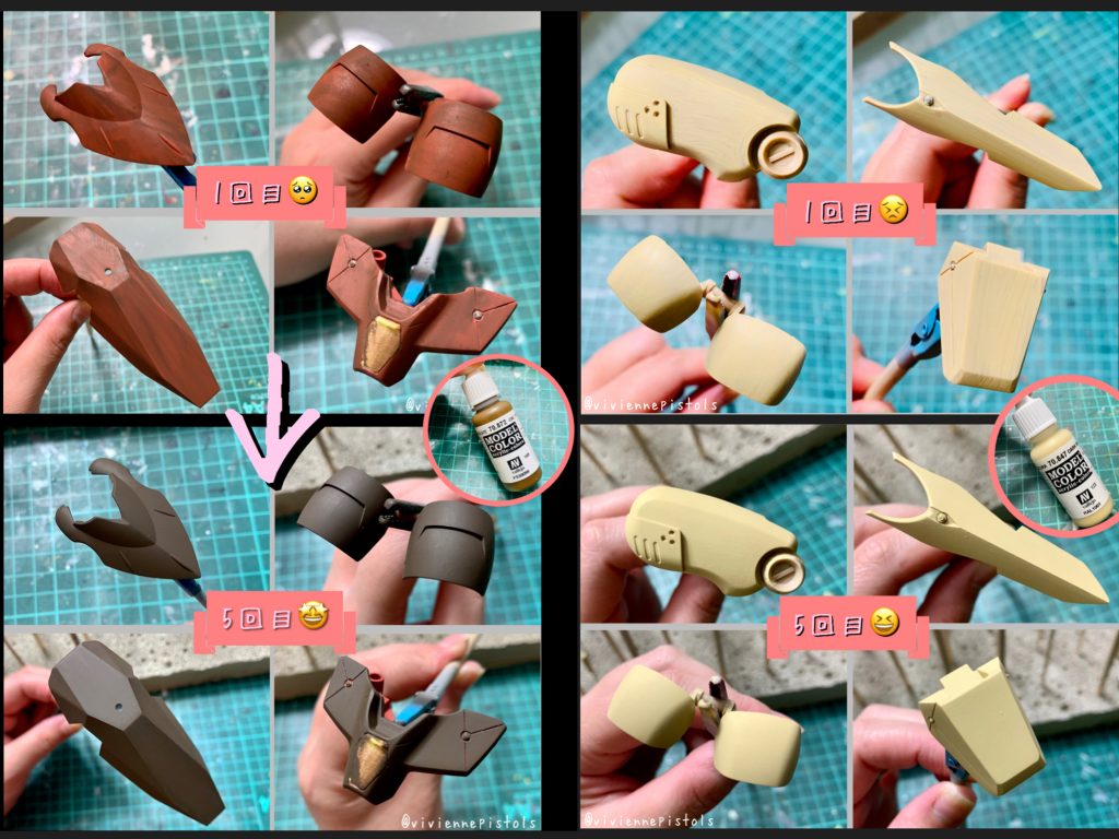 今回サフは使用せず、プライマーを吹き付けてから塗装をしました。