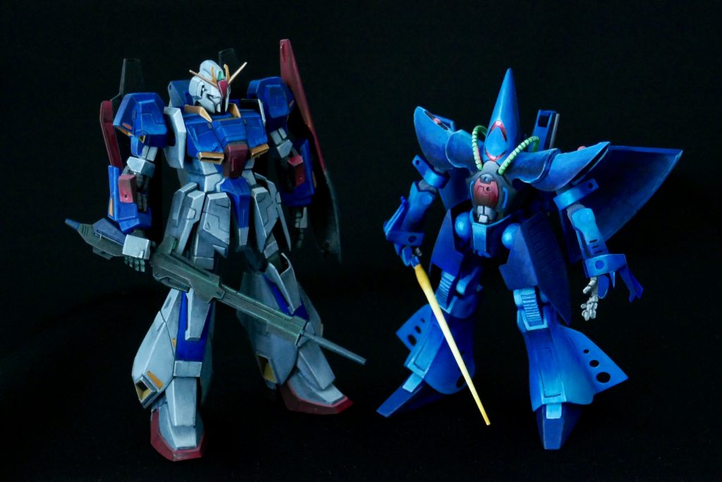 最後は前回のzガンダム と並べて作るまで知らなかったんですがハンブラビってすごく小さいんですね、独特なデザインのおかげで作っていてとても楽しかったです。  