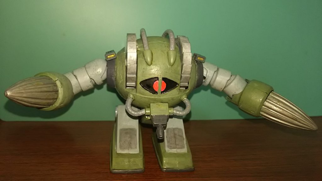 腕部をHGUCズゴックにしたので、フレキシブルに可動ドリルも３㍉接続なので回転可