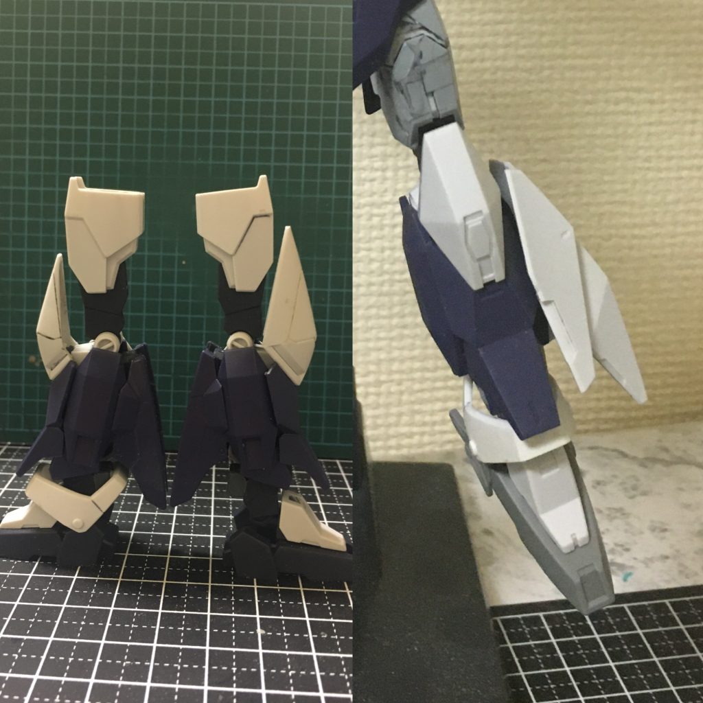 脚部は1番気になっていた箇所だったので、まず足首のスカスカ感をアンクルガードを追加し、ネプテイトアーマーに変え、膝を形状変更してスラッとした足になるようにしました。