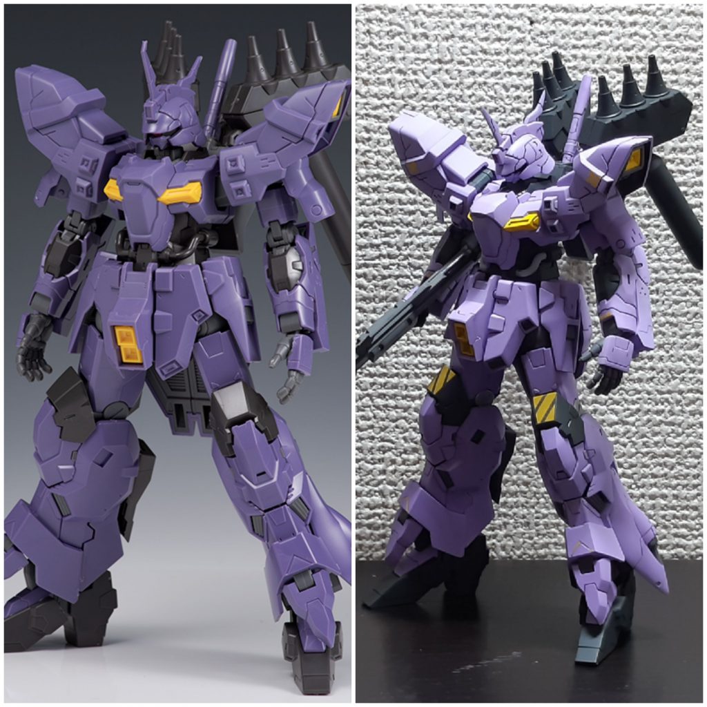 ⬅️素組　　　　塗装後➡️　　　　　　　　　　　　　　　　　素組との比較