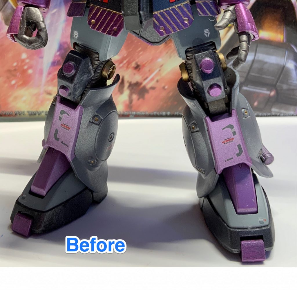 水転写デカールを貼付後、つや消しを吹いて汚し作業へ