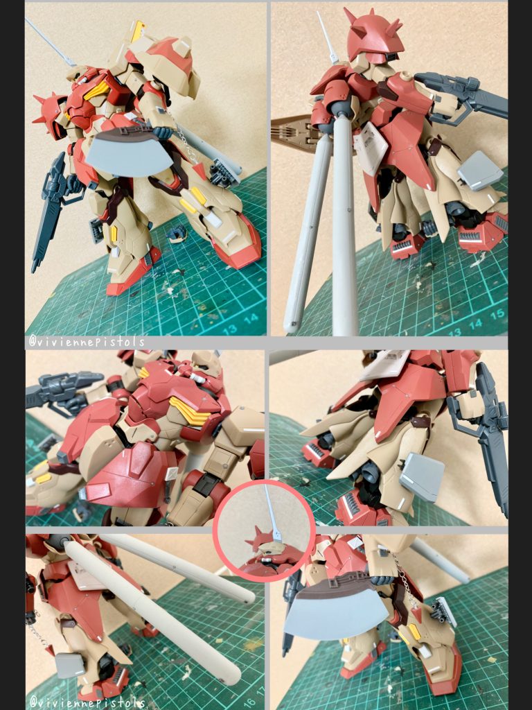 その他に、段落ちやスジ彫り、ピンバイスにプラ板、社外パーツでディテールアップをしています。