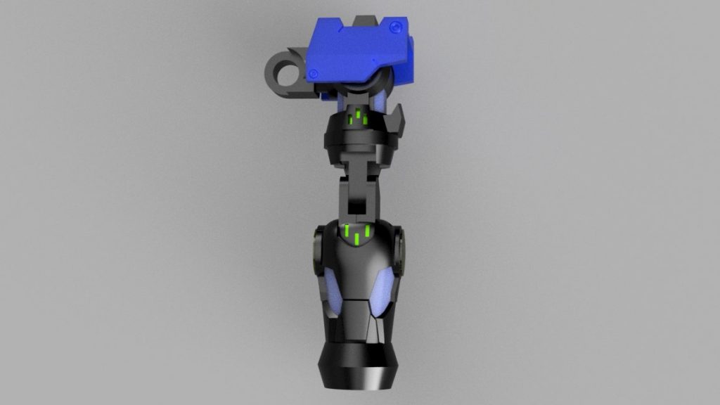 GN左腕武器と違って局面が多いので少し大変でした。こっちは押し出しメインではなく、スカルプトという粘土を変形させて造形していくようなモデリングをして曲面を作っています。