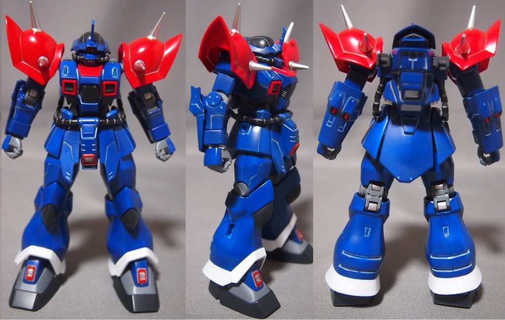 本体3面図。スネ後ろのフレア部は青が正しいけど、個人的な好みで白く塗り分けました。無印イフリートの同じ部分は白いので。