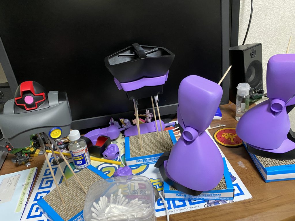 つや消しも一苦労でした…固定させるのがとにかく大変で、でもなんとか塗れたのでよかったです！