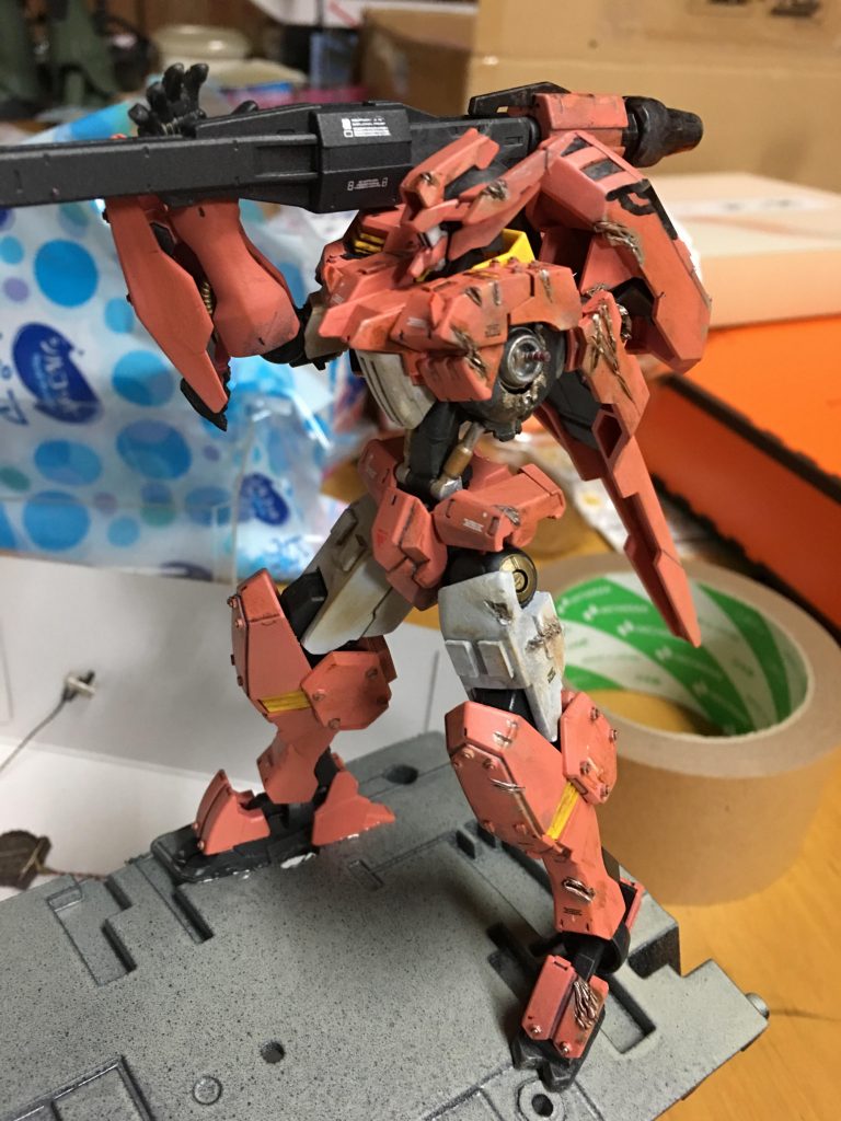 劇中のシーンが好きで、作りました。ダメージ感とかは想像でつけています。1/100出て欲しいなぁ