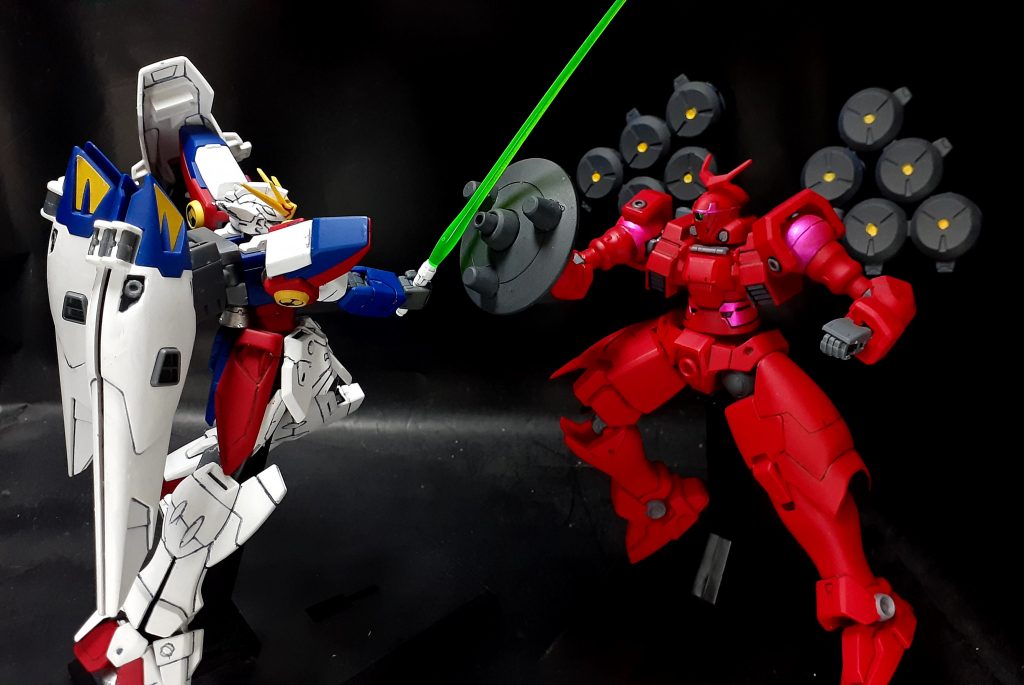 ウイングゼロと「俺は逃げない…俺の後ろにはコロニーがある!」