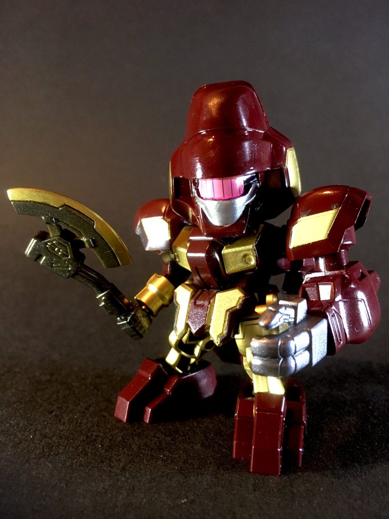 〜〜〜〜〜〜〜〜〜〜〜〜三国創傑伝に未登場の武将・楽進を、演者にガンダムサンドロック(EW版)を設定して製作致しました。2020年9月現在、三国創傑伝作中においてギ・エリアからは曹操ウイングガンダム、徐晃ガンダムデスサイズ、張郃アルトロンガンダムといった面々が登場しており、『新機動戦記ガンダムW』の機体&魏軍の武将という組み合わせが見受けられます。その傾向から着想を得て、今回製作させて頂きました。