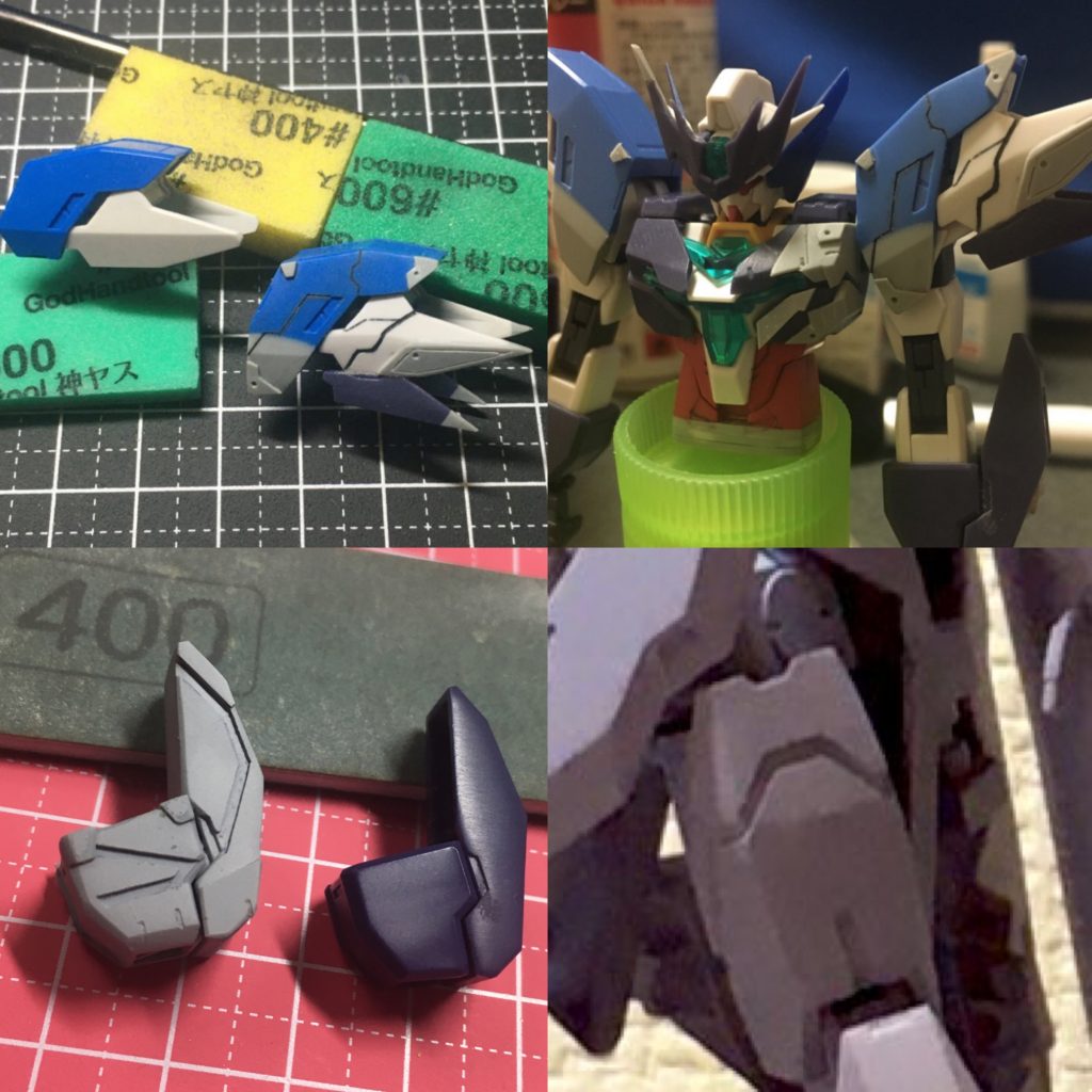 サイコフレームを表現するためにディテールの追加、ユニコーンシリーズのディテールを参考にしました。