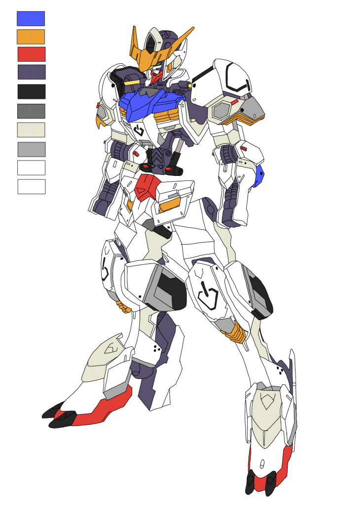 線画を描いて塗り分けパターンの検討(土壇場で変えたところも割とある)