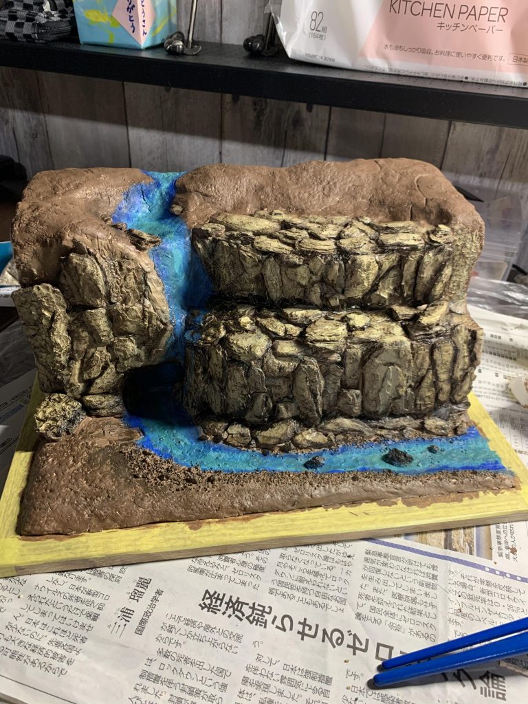 川も油彩絵具で色つけしてからレジンを流し込み❗️