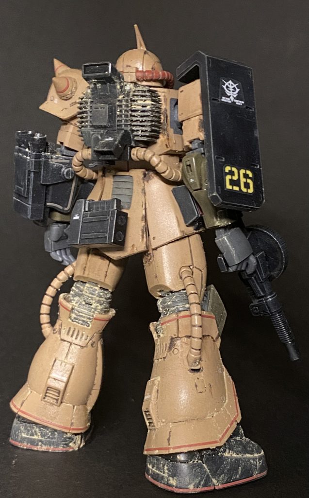 塗装は黒のみクレオスの黒鉄色、それ以外と及錆の表現は全てファレホの筆塗りです。仕上げはマットバーニッシュで艶消しにしています。