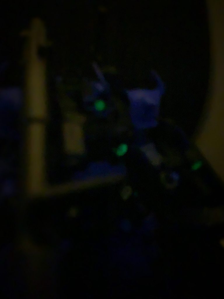 モノアイやフラッシュライトが緑なのはこんな感じで蓄光塗料を使って光らせたかったので緑だったのです(^ω^)