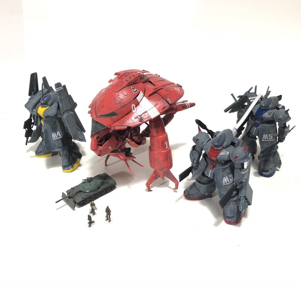 (妄想戦記)ガンプ「シグナルゴブリン首尾はどうか？」ブルーゴブリン「は。稜線の向こうにジークフリート×2ジェガン×4の二個小隊です。」イエローゴブリン｢補給部隊は我が特殊部隊によって無力化に成功しましたが、後方10kmにはペガサスも居るようです。｣ガンプ「了解した。本機にてペガサスを強襲、沈黙を狙った後一時撤退。ドレッドノート到着まで野戦に持ち込むぞ！」「ラジャー」