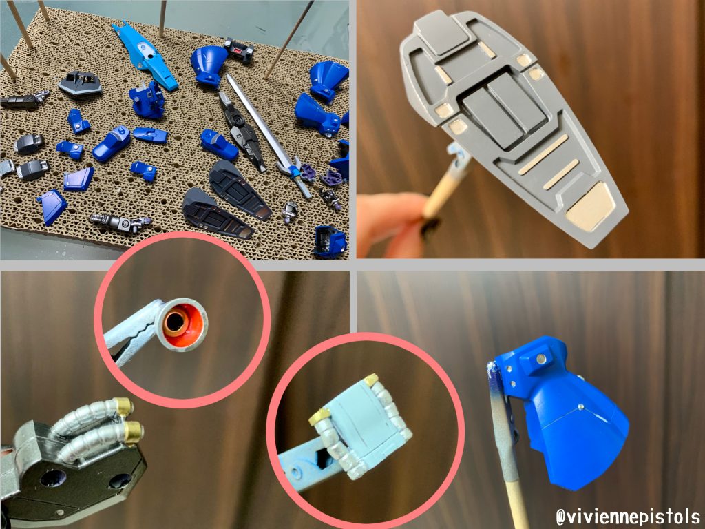 各箇所、塗り分けをしています。