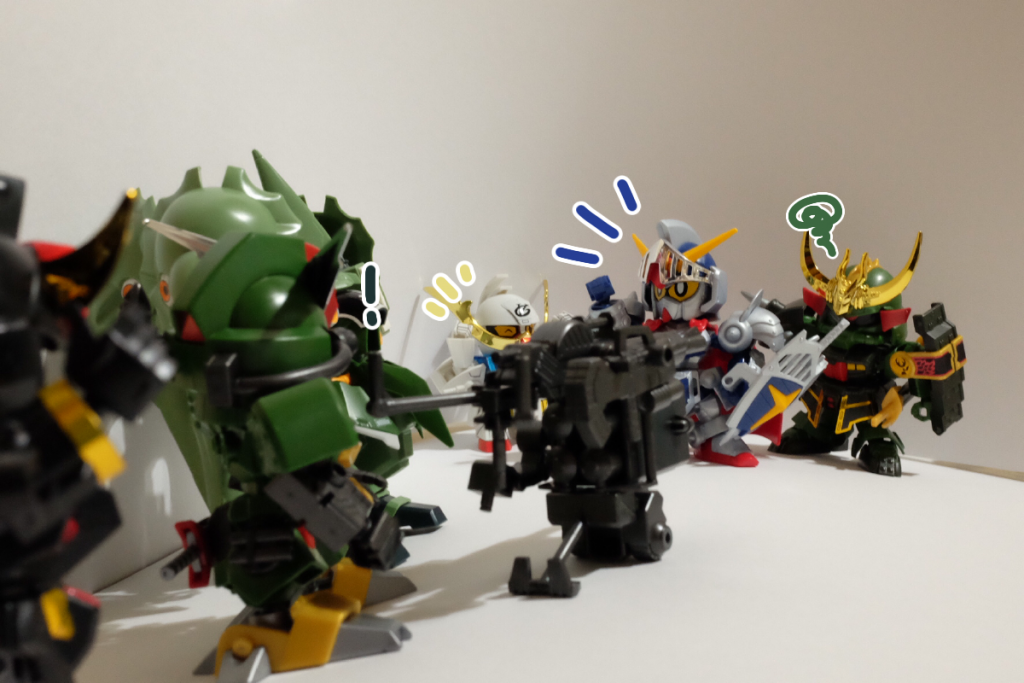 真悪参:おーい! 騎士くんに殺駆頭くんに武者∀くーん!騎士:おー武者∀:はーい!コマンド:察しはついていたが、やっぱりあいつらか……真悪参:二回も言わなくていいよ