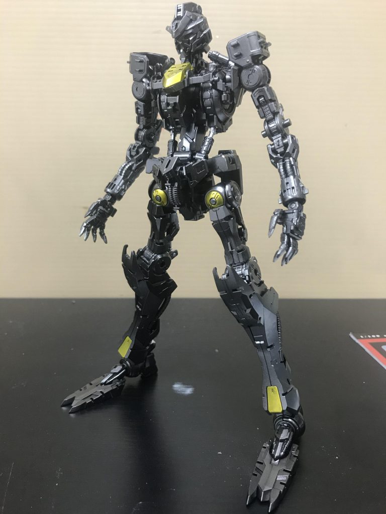 外装の色替えがメインなのでガンダムフレームは光沢黒ベースにスターブライトアイアンとスターブライトブラスでシンプルに仕上げました。