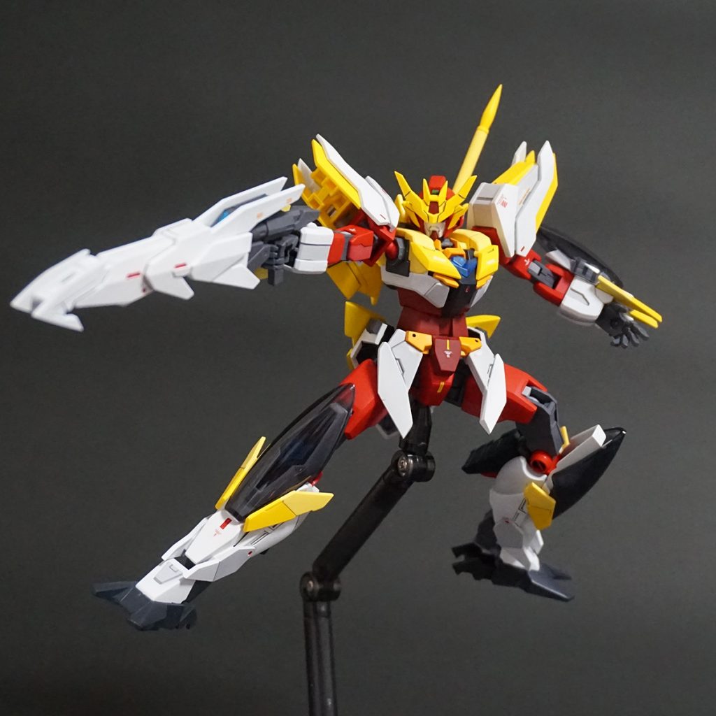 ビームライフルを構えて