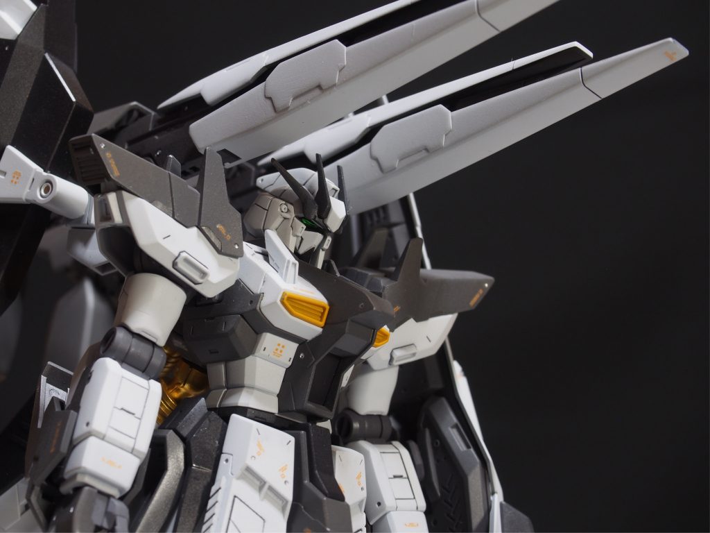 練習がてら各所にスジボリを入れました。モノアイはレジンで作りました。