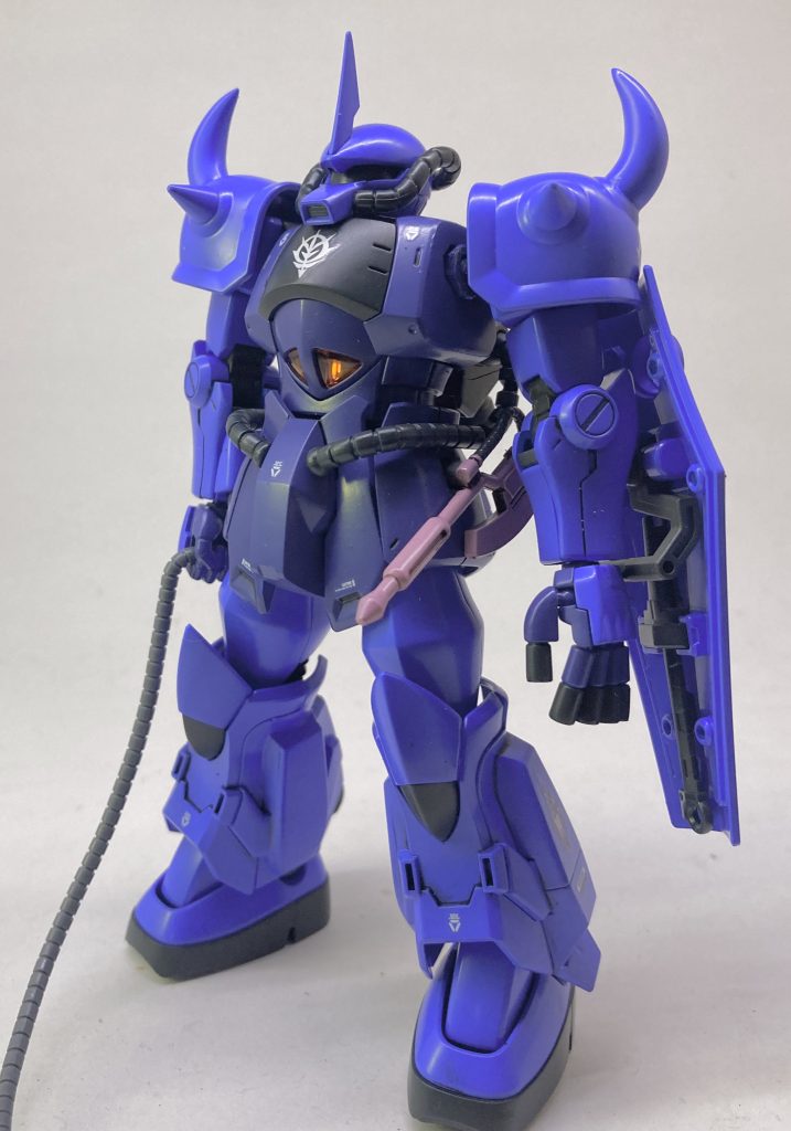 R35をダウングレードして高機動型グフとしました。色はど定番の青！ラルのパーソナルカラーなのに！量産型も青！不思議！