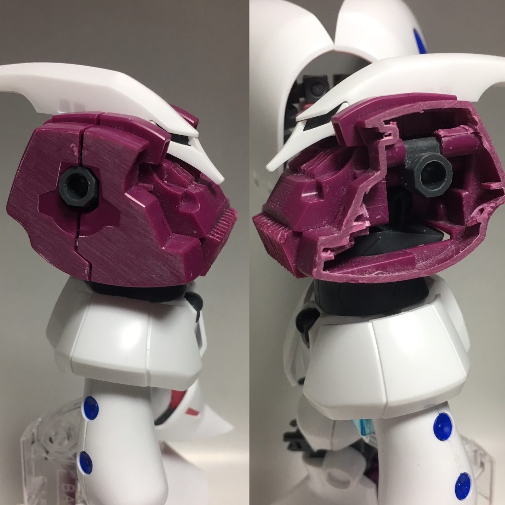 胴体の幅は片側1.2ミリくらい細身にしています。大胆にカットして削って0.5ミリプラ板をはってます。