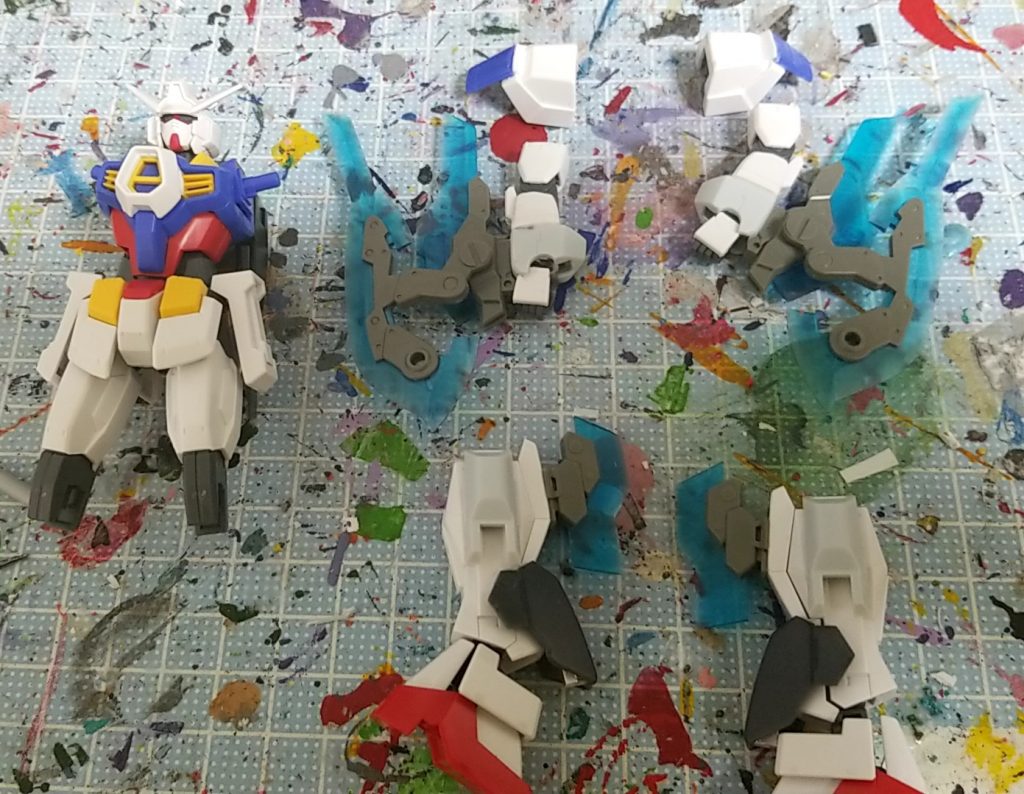 頭胴体腰はバックパック以外ほぼ無改造腕の手首に当たる部分とブレイド部分は、コトブキヤのフレームアームズ「フレズベルクアーテル」のものを使用太ももの側面部分も同様で、脛に当たる部分は30mmの「ポルタノヴァ」のパーツを使用バックパックはAGE-2ダークハウンドのバックパックとリアスカートを使用