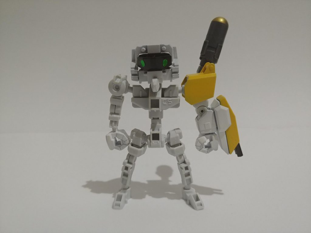 【左腕パーツ】：メダマシンガン連射式で広範囲に弾丸をばらまけるため命中率が高い。威力が低いため、牽制や防御向きの武器。装弾数はそこそこ。活躍の場はあまりない（個人的感想）