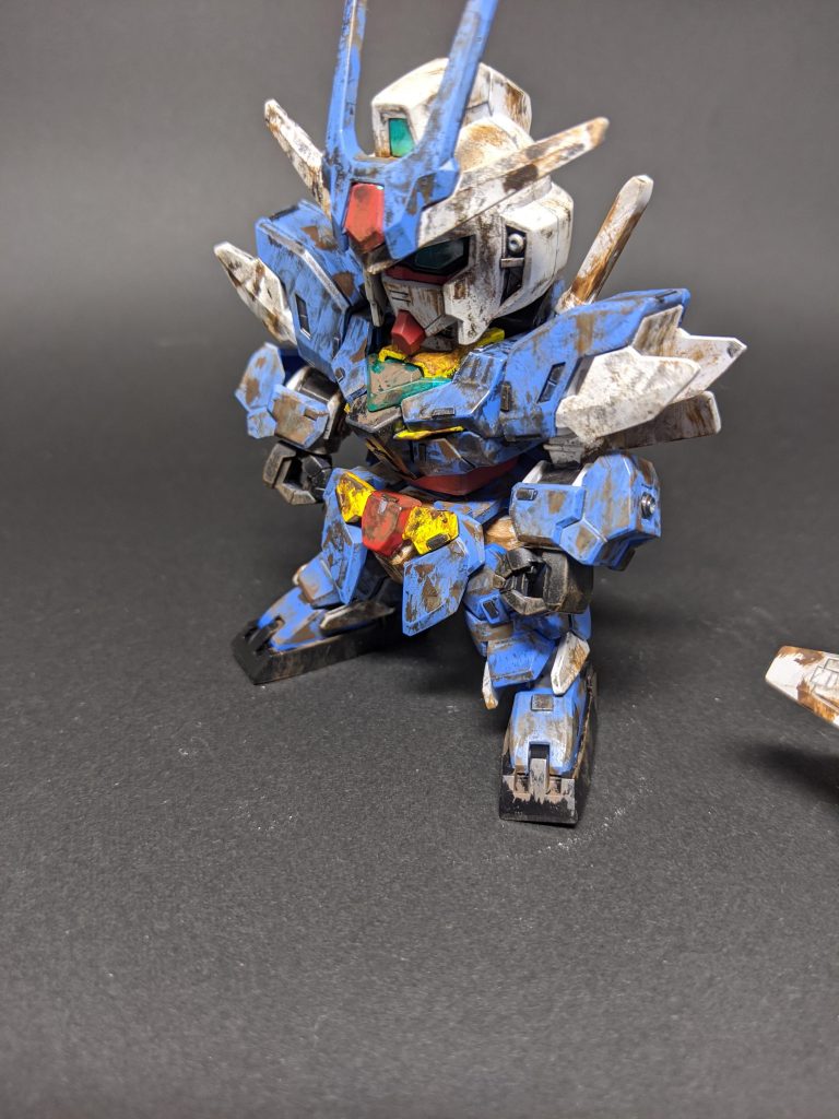 正面軽いディテールアップと肉抜き埋めとウェザリングです。