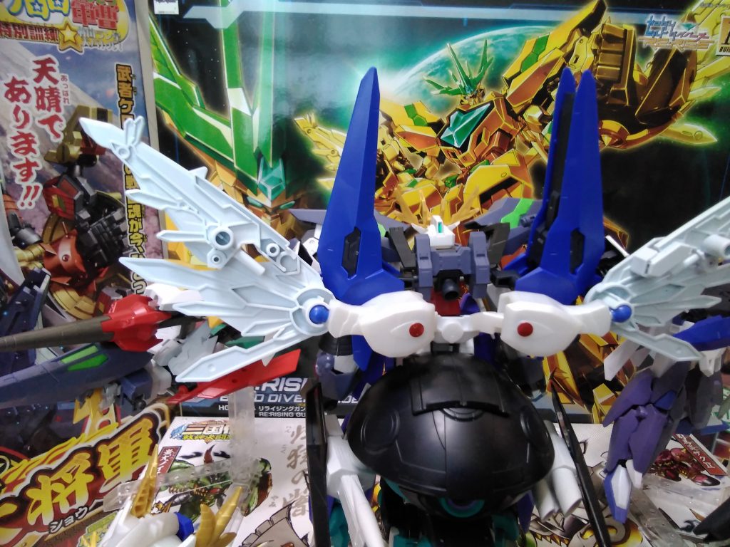 合方法は写真の通りイージスナイトのパーツを1段上に上げ開いた3ミリ穴に差し込んで接続