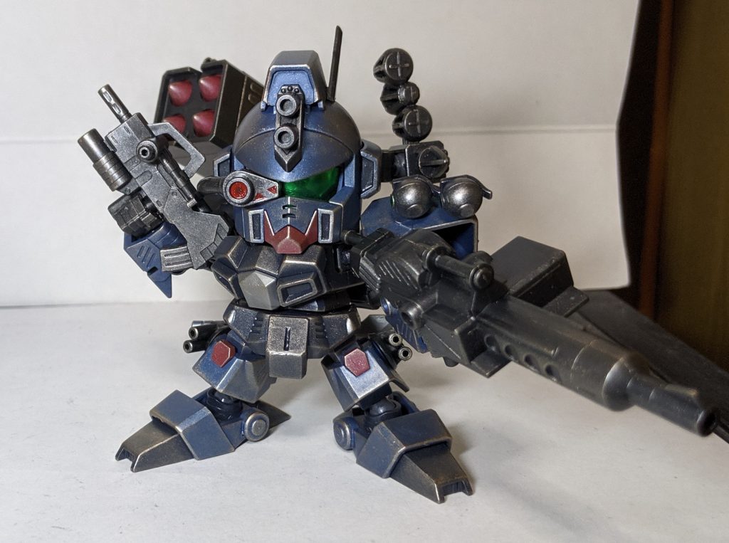 以上、コマンドジム（ブルーソルジャー）でした。元々のキットが優秀なのもありSDの割には可動も良くオススメなキットだと思いました。