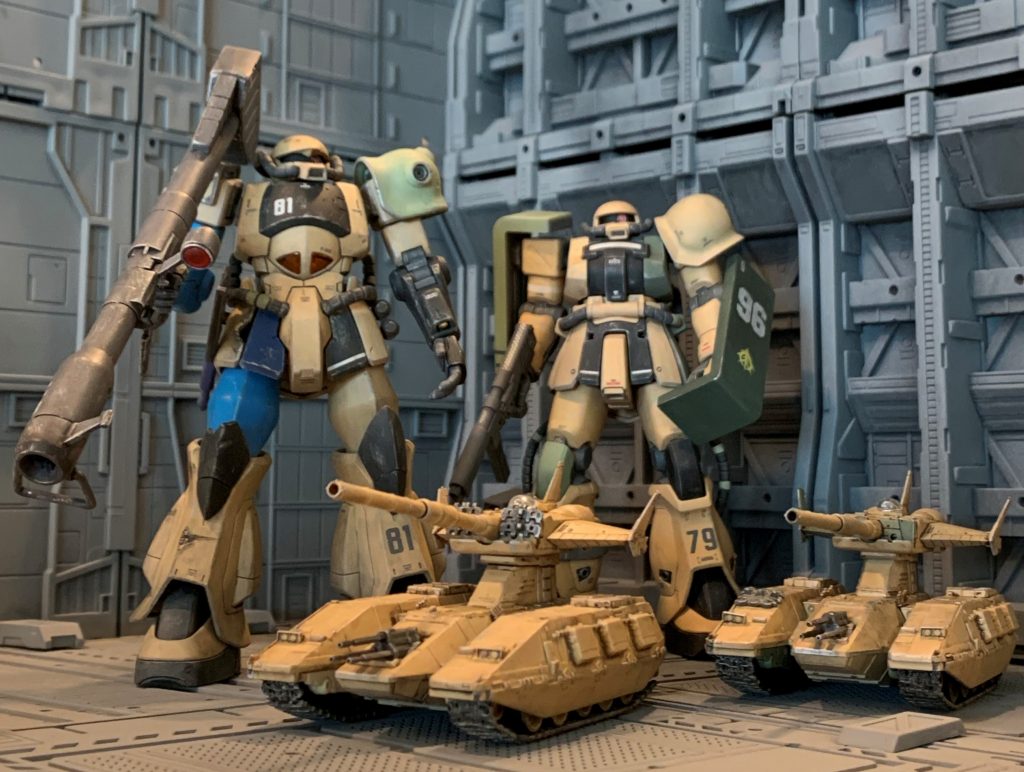 ザクやグフとは相性抜群ですね。砂漠の軍団も段々と充実してきました。