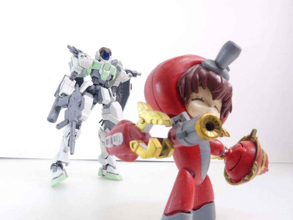 ・・・ところでサラハチは?その後ろに写る謎のGNネイキッド?の正体は・・・?「EX」、残り3改です。【次回予告予定】GPベース、ダイバーギア、そして忍パルスビー・・・と見せかけてガンダムイージスナイト付属のエフェクトパーツ。HGBCのやり残しを埋める改「My Sweet HGBC」。その次の改がエルドラウィンダム(9/19あたり発送予定)、そしてその次の改で謎のGNネイキッド?を含めた「あとがきにかえてEX」となります。