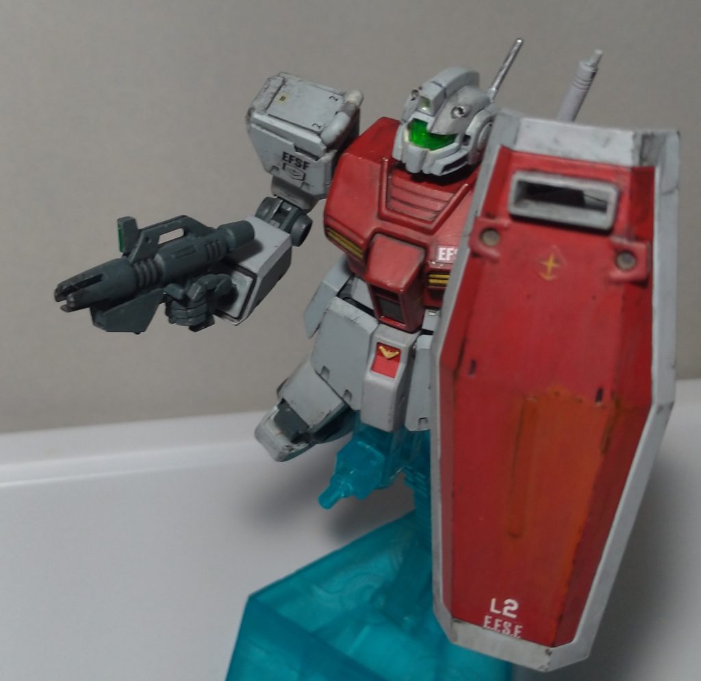 ●ボンゴ・バモス准尉機BOWA BR-M-79C-3ビーム・スプレーガン、ビーム・サーベル、シールドはRGM-M-Sh-007を装備。哨戒・護衛機のため軽武装。「共和国」周辺を警戒し、ジオン残党に目を光らせます。