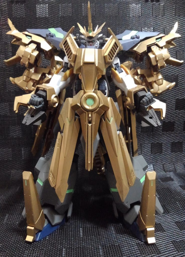 ワイバーンアーマーを胸、肩、足腰に装着して完成!リライジングガンダム・S(スペリオル)